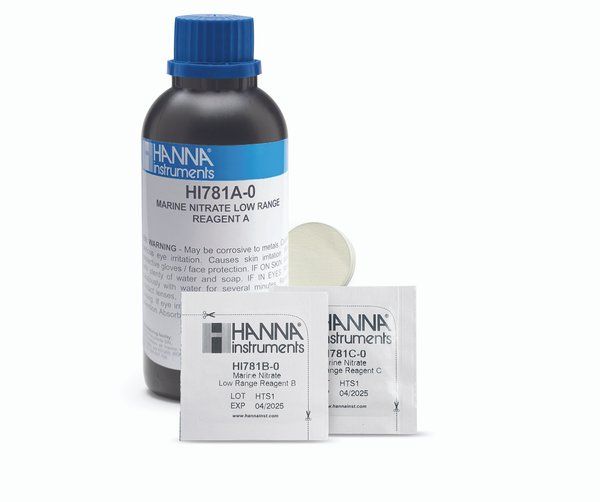 Reagentes para Checker de Nitrato Marinho Faixa Baixa HI781-25 / Hanna Instruments