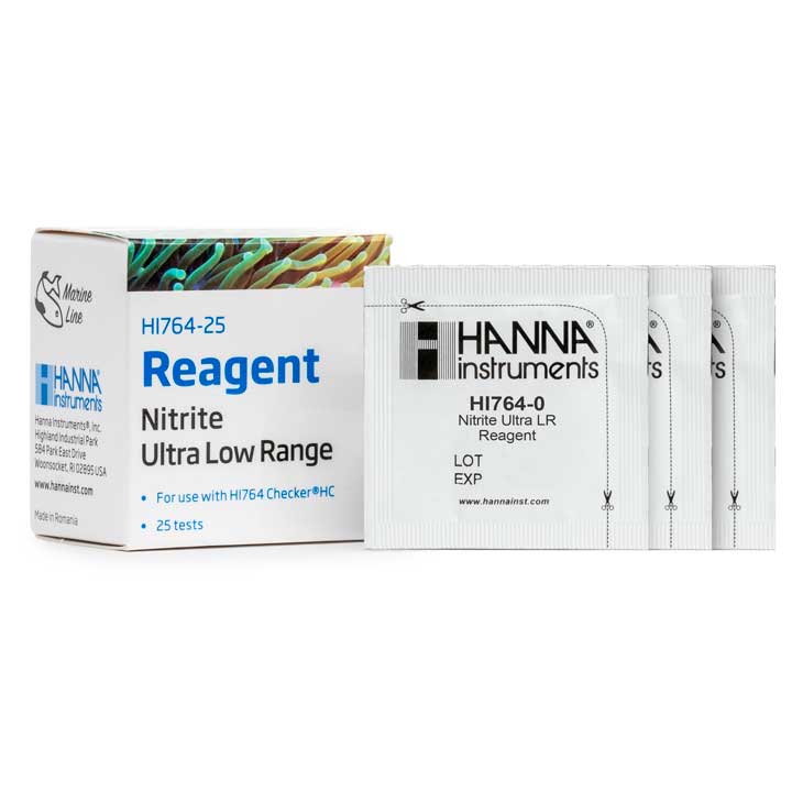 Reagentes para Checker de Nitrito Marinho Faixa Ultra Baixa (25 testes) HI764-25 / Hanna Instruments