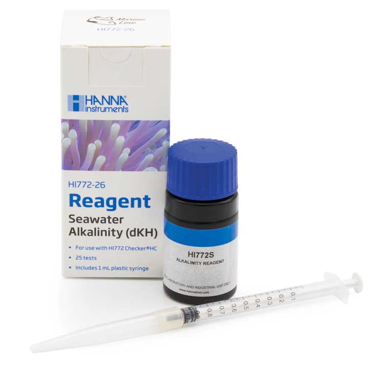 Reagentes de Alcalinidade Marinha (dKH) para Checker (25 testes) HI772-26 / Hanna Instruments