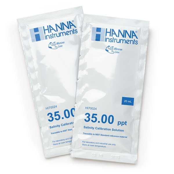 Solução de Calibração de Salinidade de 35 ppt (25 sachês de 20 mL) HI70024P / Hanna Instruments