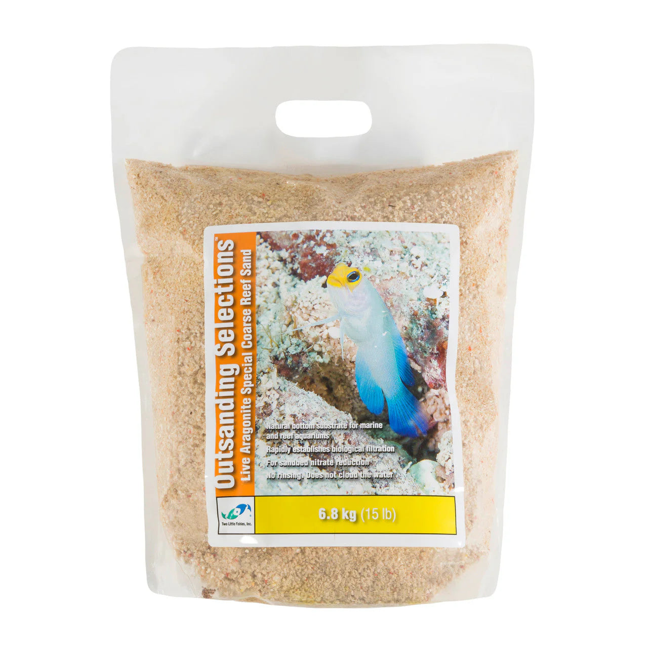 Outsanding Live Aragonite 3mm 6.8kg / Two Little Fishies
